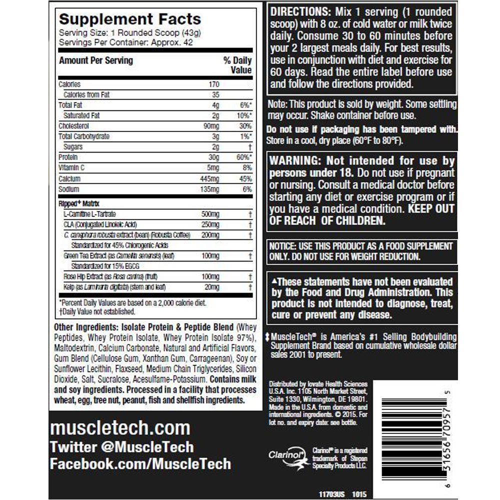 muscletech nitro tech ripped 4lb SF